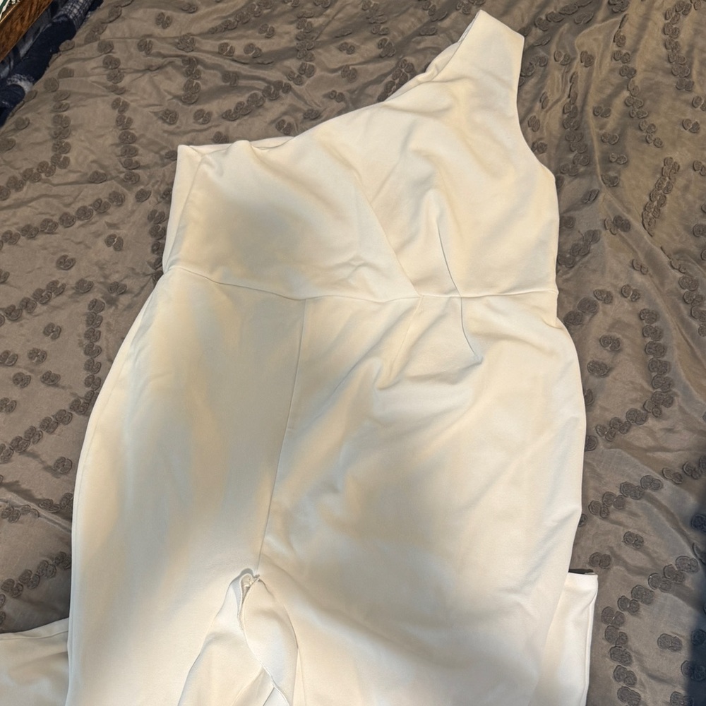 PrettyLittleThing White Draped Dress